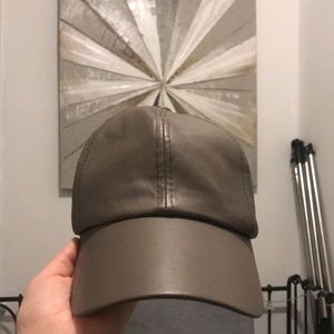 Faux leather cap